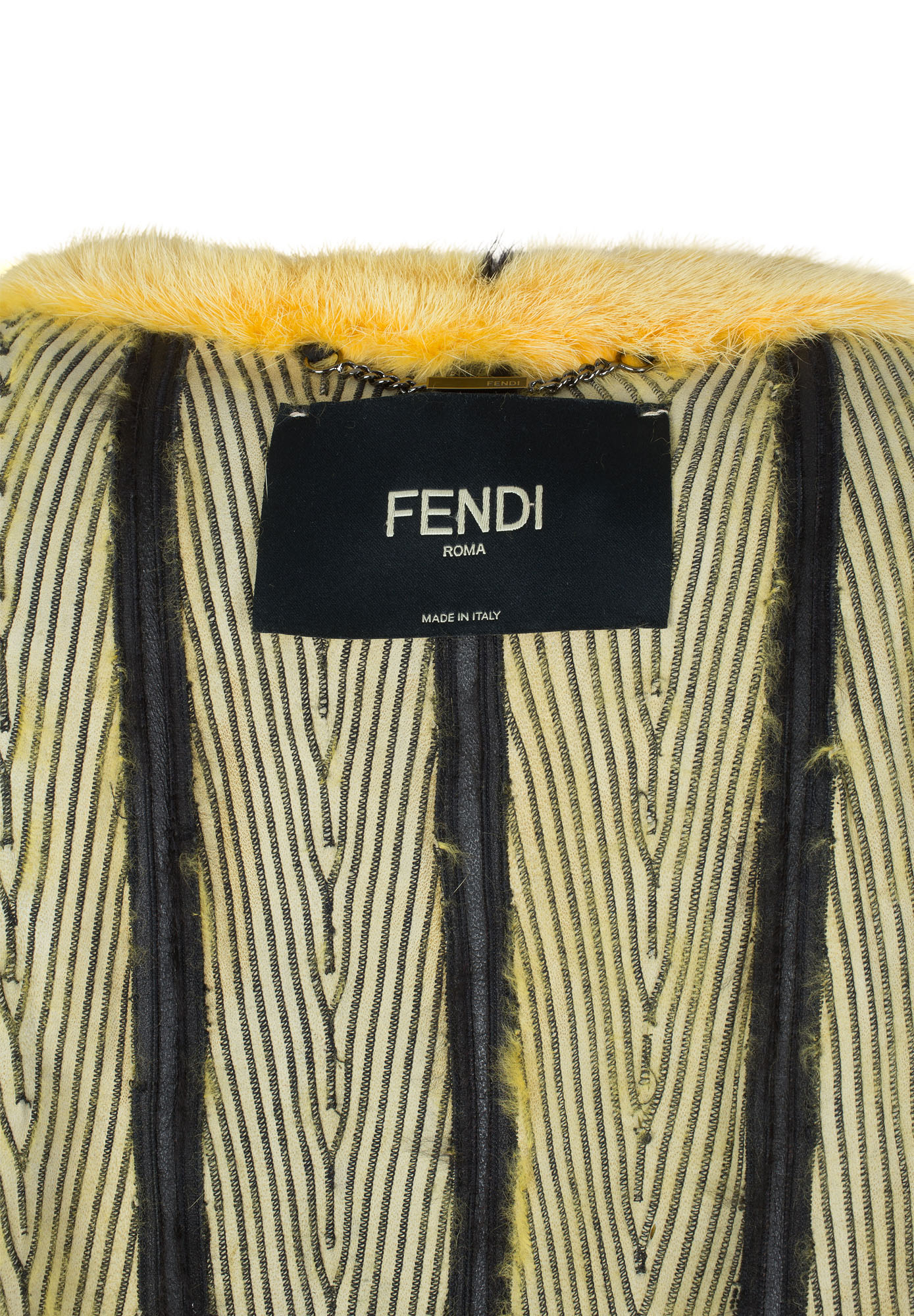 Fendi Yellow Fur Coat