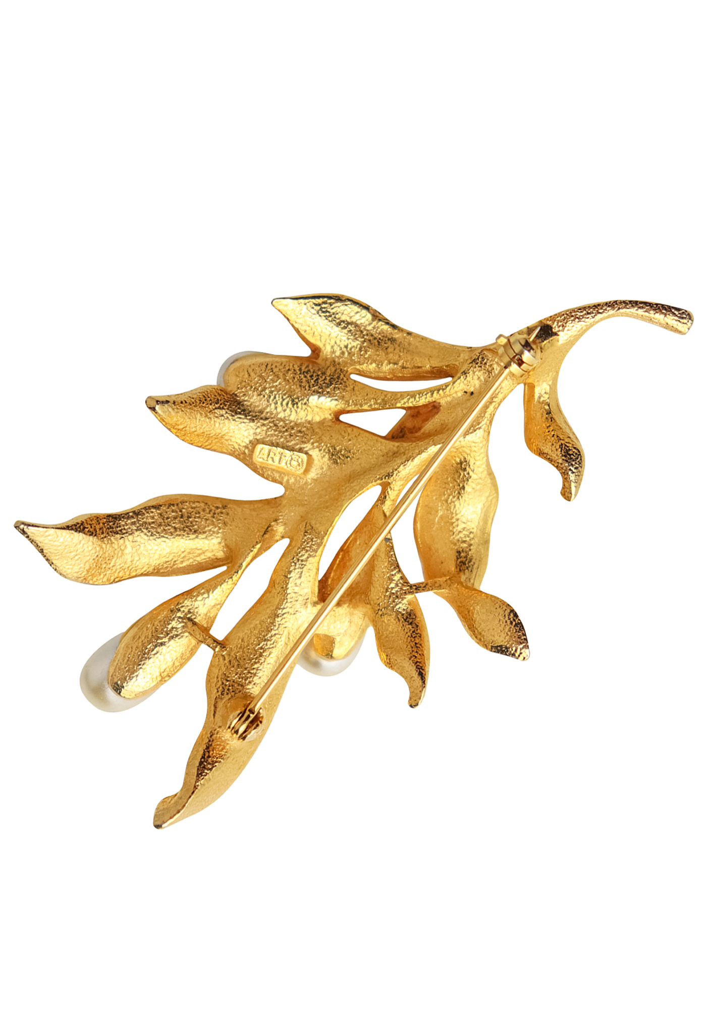 Art Branch Brooch With Pearls