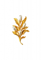 Art Branch Brooch With Pearls