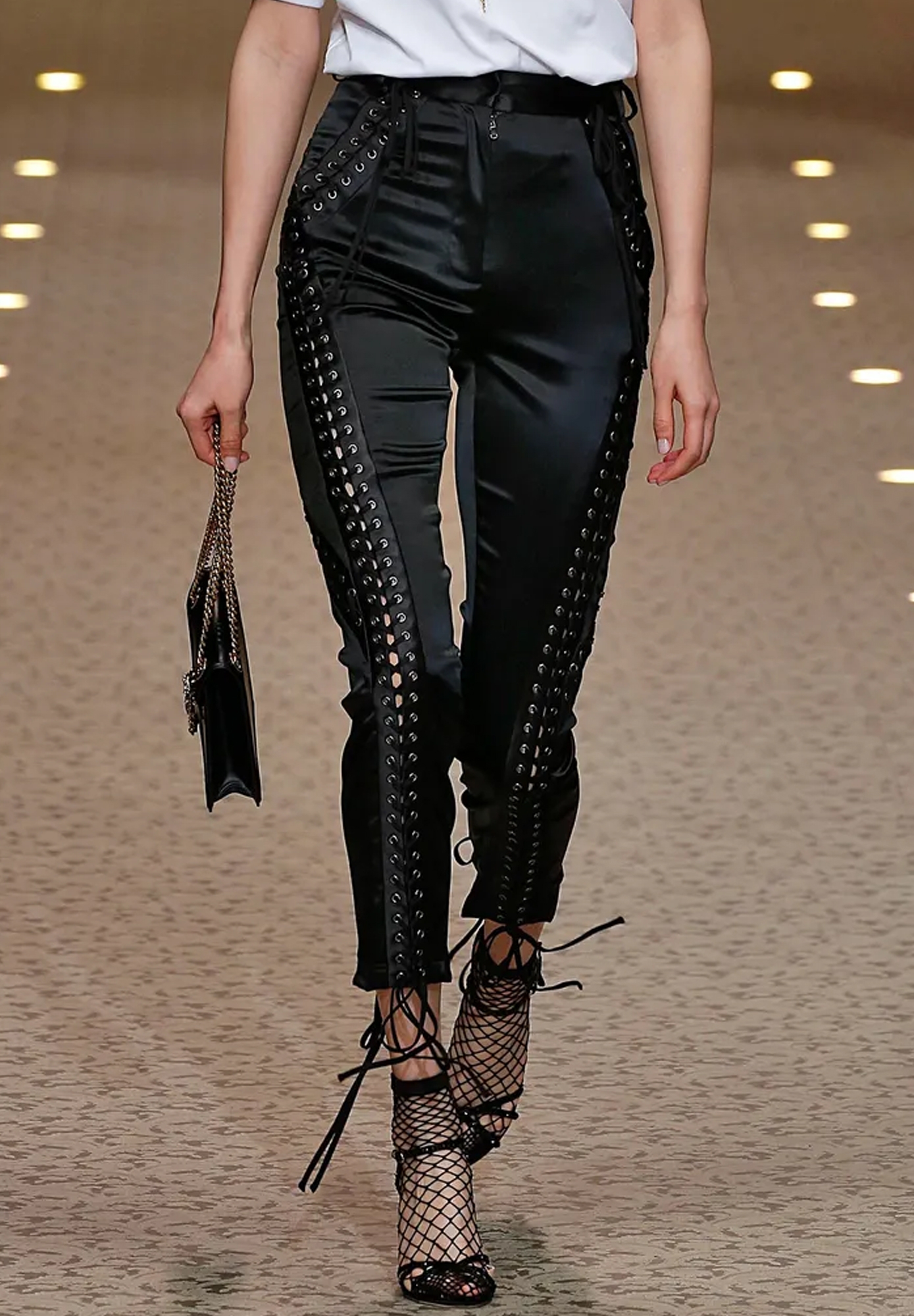 Dolce&Gabbana Satin Trousers With Lacing