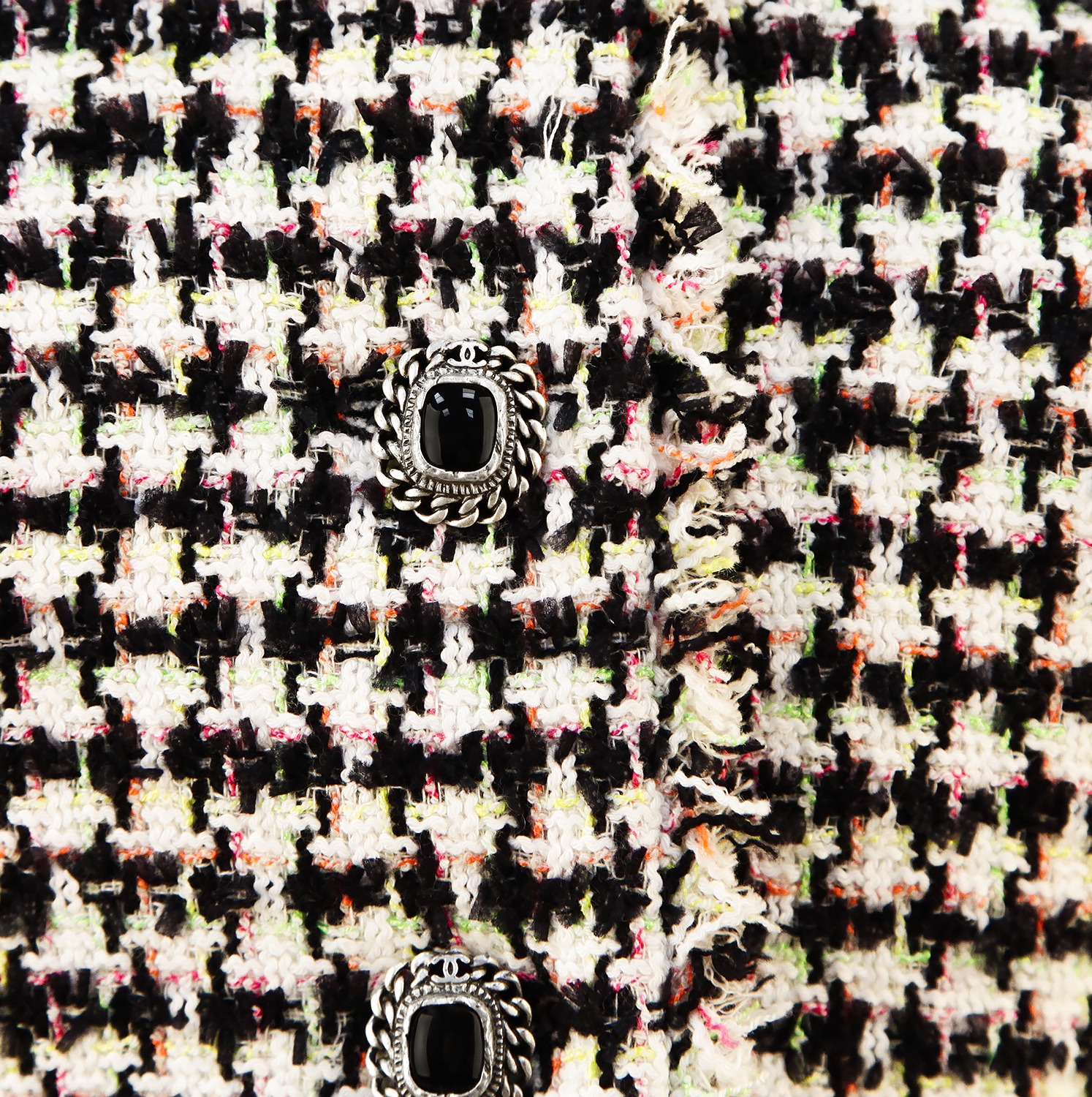 Chanel Houndstooth Black And White Jacket