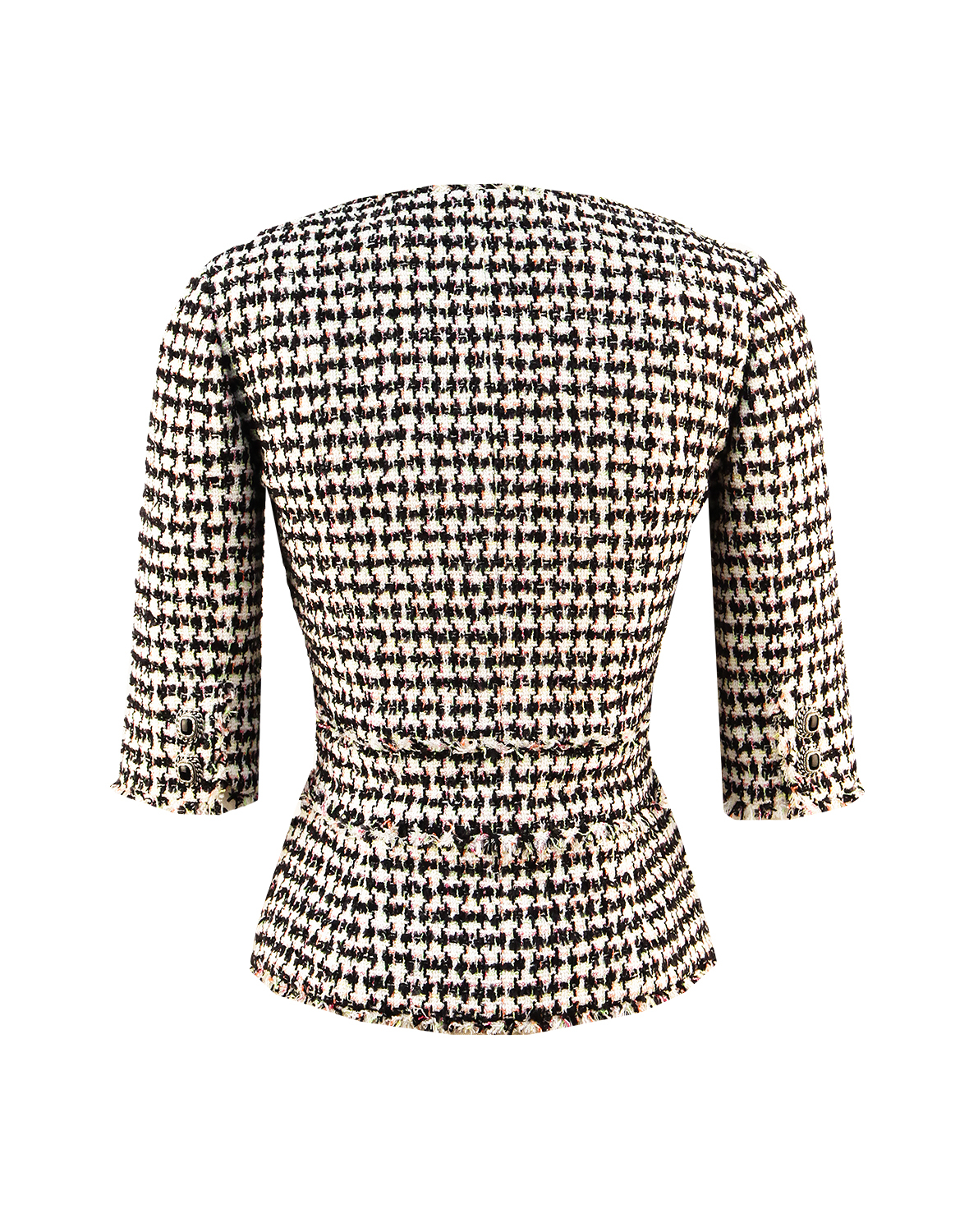 Chanel Houndstooth Black And White Jacket