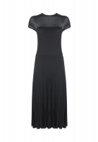 Black Wool Chanel Dress with Sheer Top