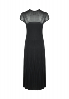 Black Wool Chanel Dress with Sheer Top