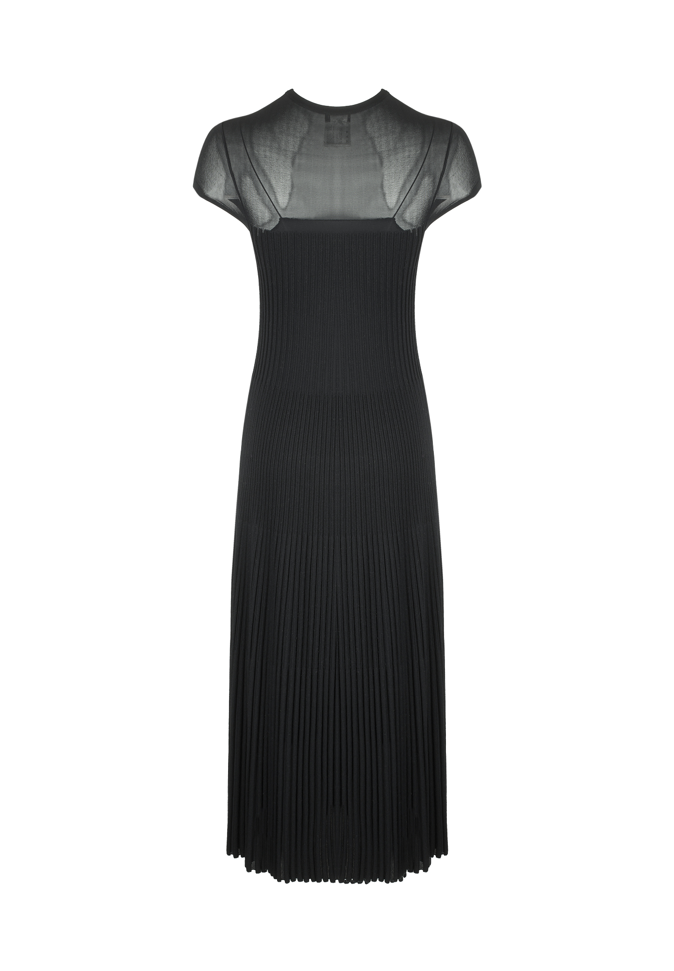 Black Wool Chanel Dress with Sheer Top