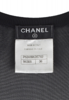 Black Wool Chanel Dress with Sheer Top