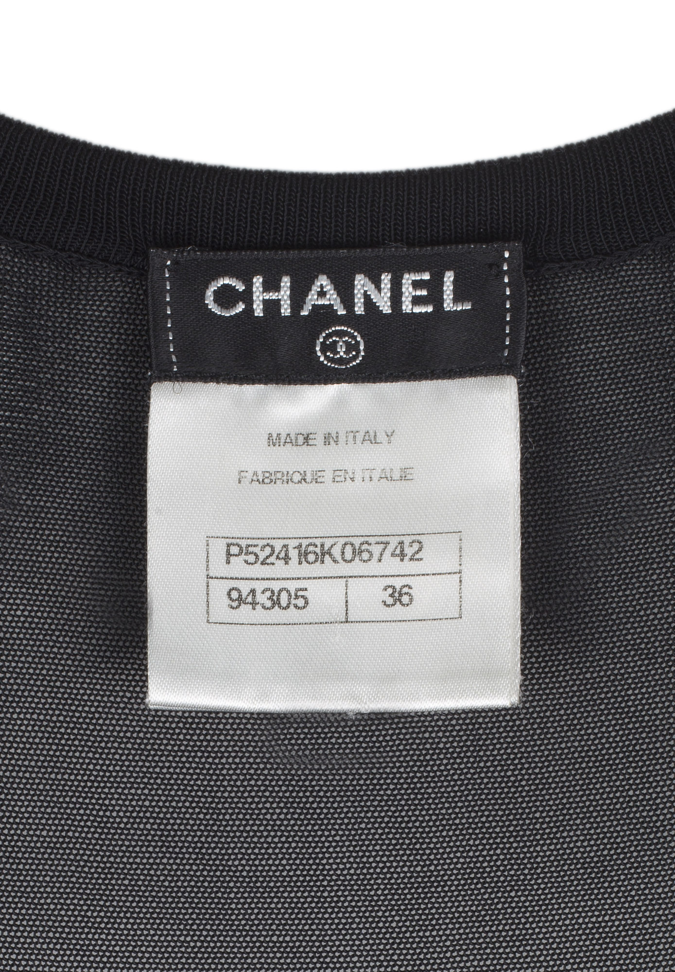 Black Wool Chanel Dress with Sheer Top
