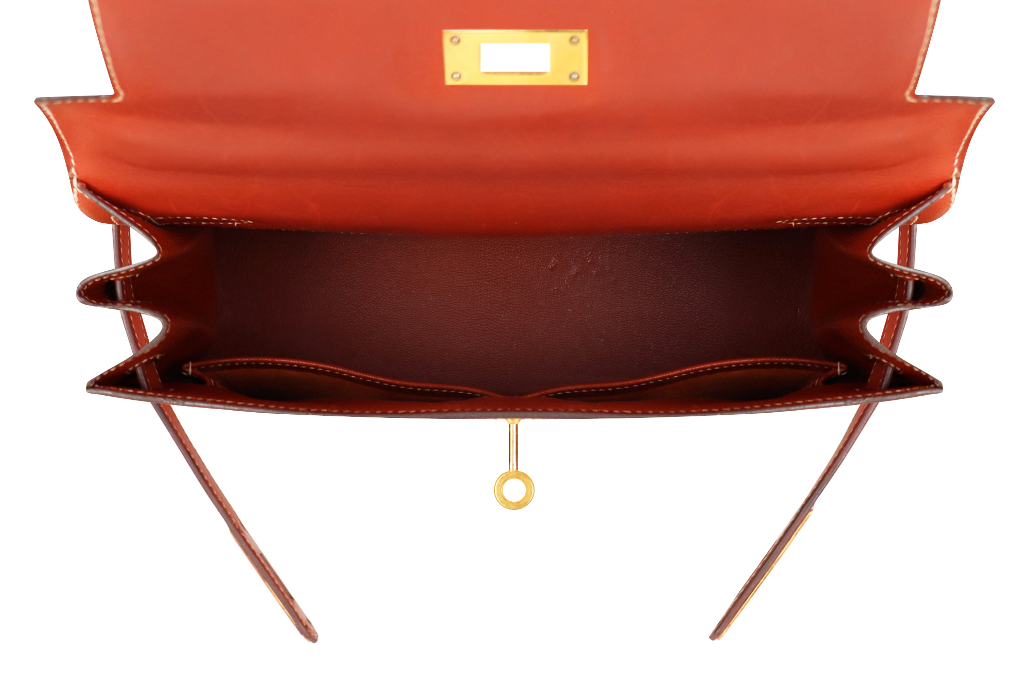 Hermès Kelly 28 Sellier Brique Box Bag