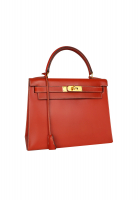 Hermès Kelly 28 Sellier Brique Box Bag