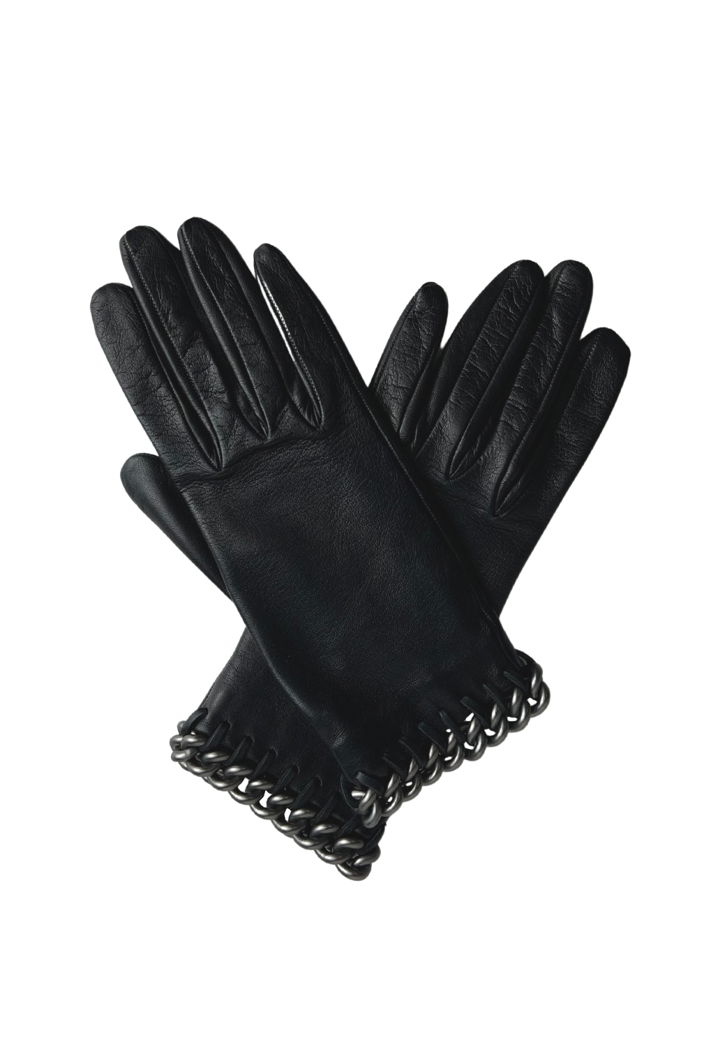 Hermès Black Leather Gloves