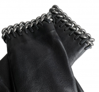 Hermès Black Leather Gloves