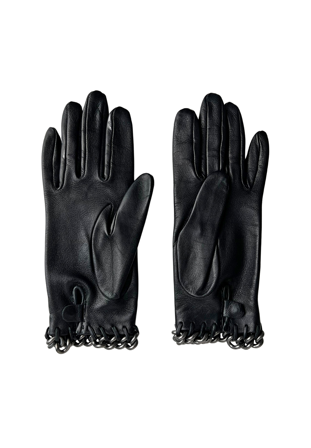 Hermès Black Leather Gloves