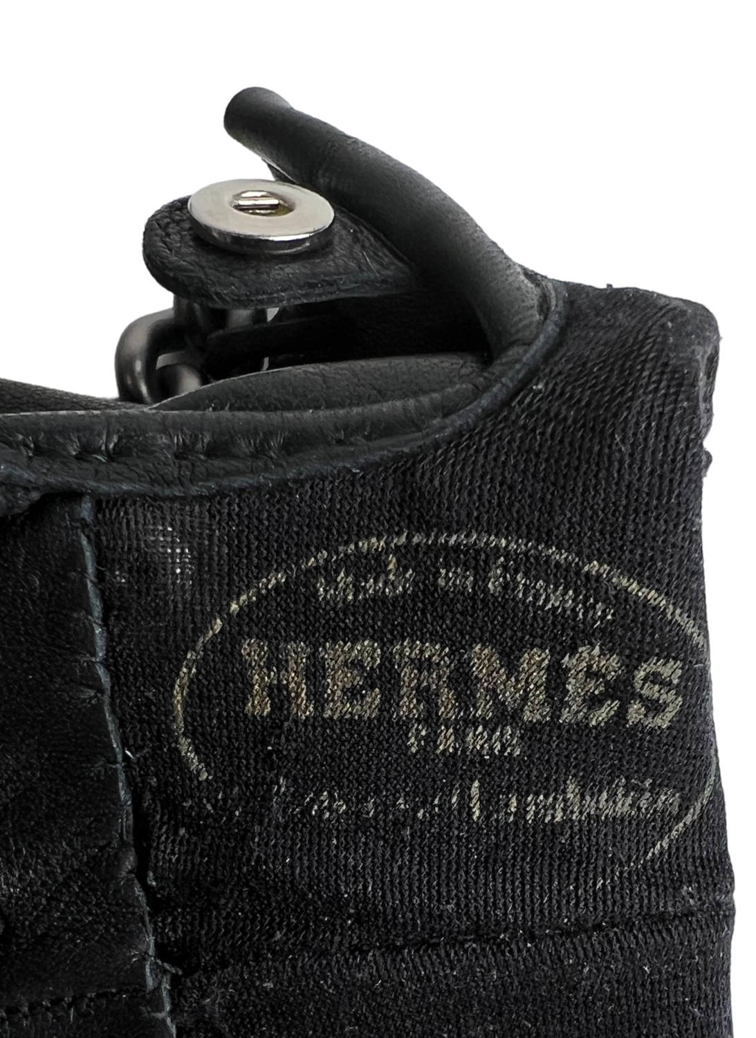 Hermès Black Leather Gloves