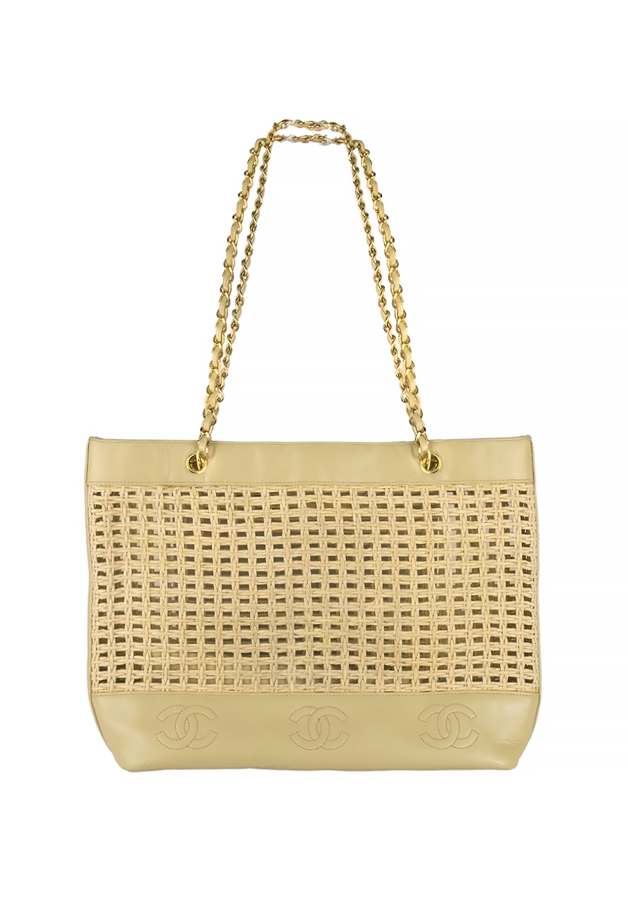 Chanel Beige Wicker Bag