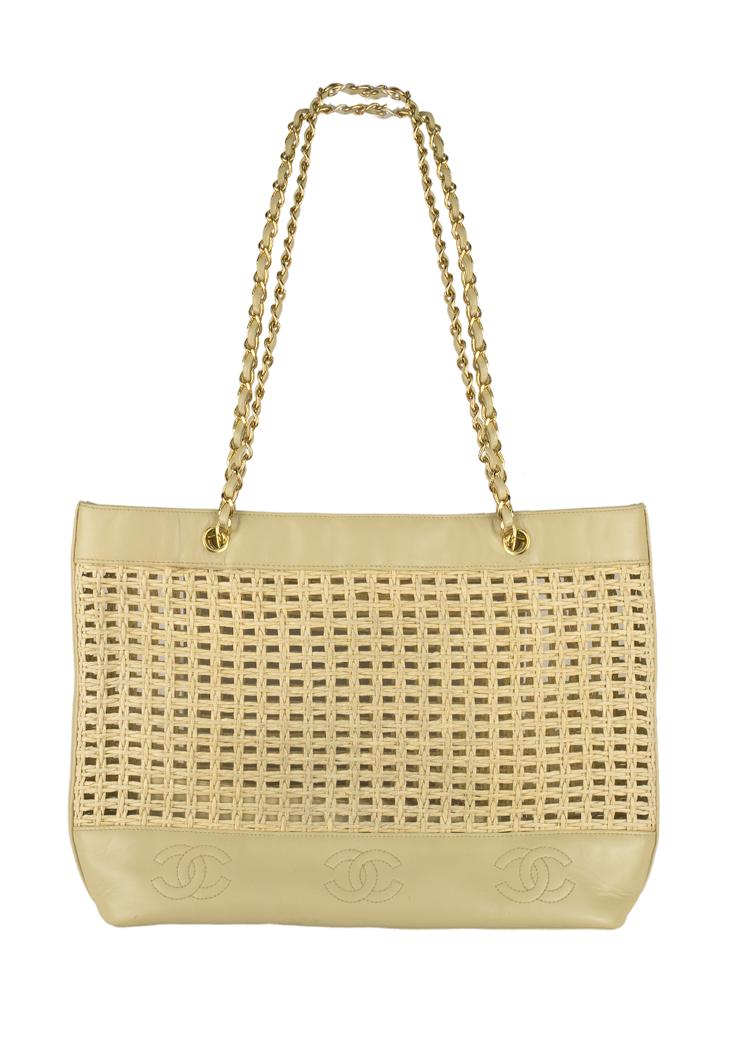 Chanel Beige Wicker Bag