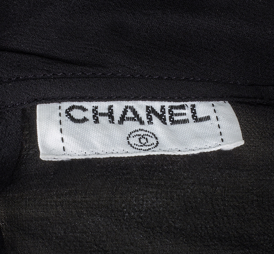 Chanel Black Bow Blouse