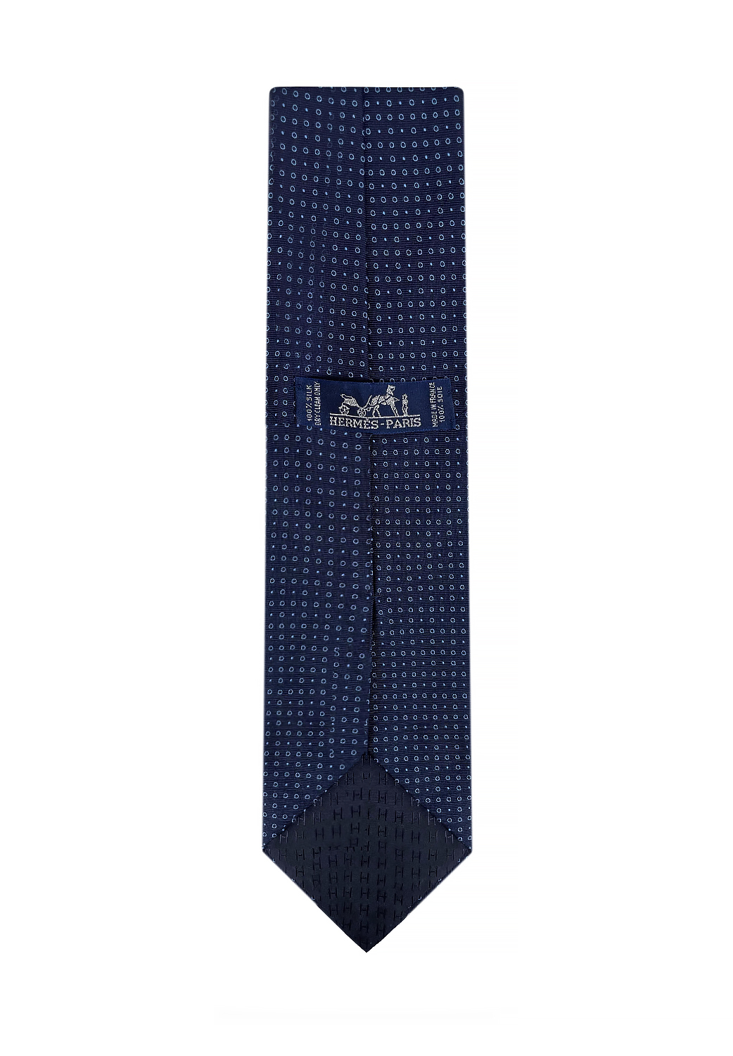 Hermès Navy Blue Silk Tie