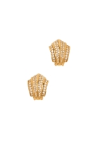 Christian Dior Gold Clip-On Earrings With Crystals