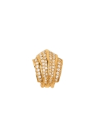Christian Dior Gold Clip-On Earrings With Crystals