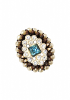 Vintage Brooch With Pearls And Crystals