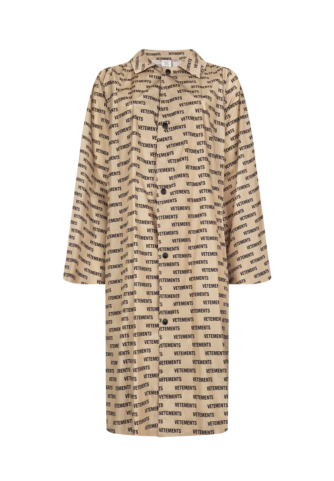 Vetements Beige Raincoat With Inscriptions