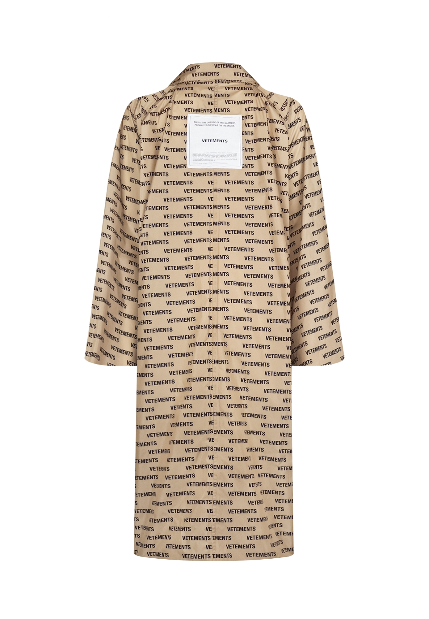 Vetements Beige Raincoat With Inscriptions