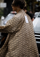 Vetements Beige Raincoat With Inscriptions