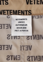 Vetements Beige Raincoat With Inscriptions