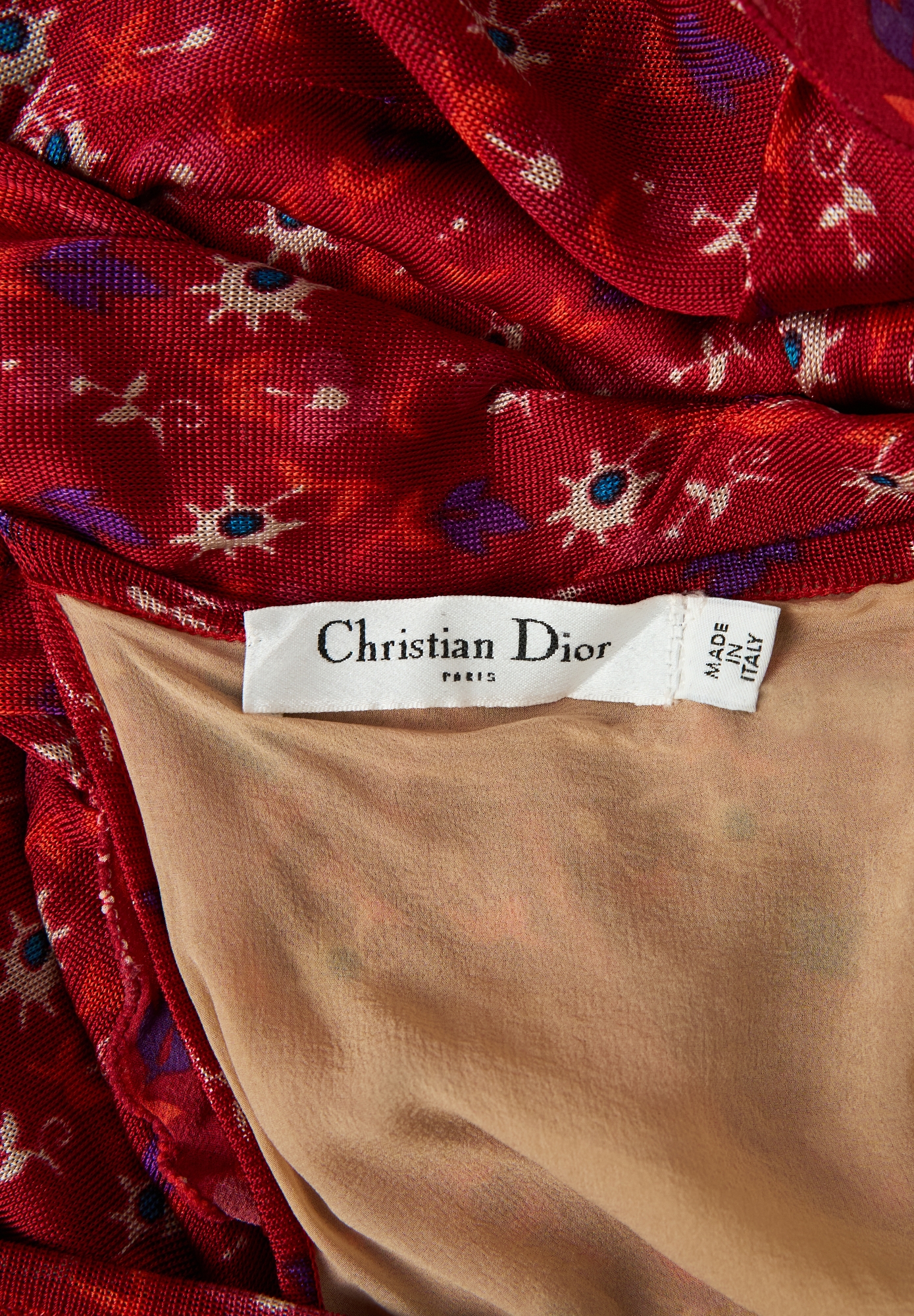 Christian Dior Red Floral Print Set