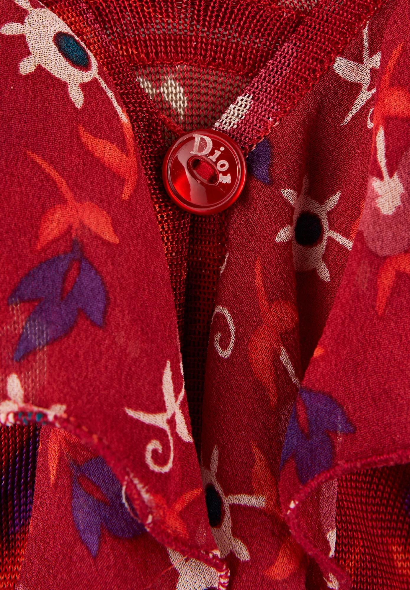 Christian Dior Red Floral Print Set
