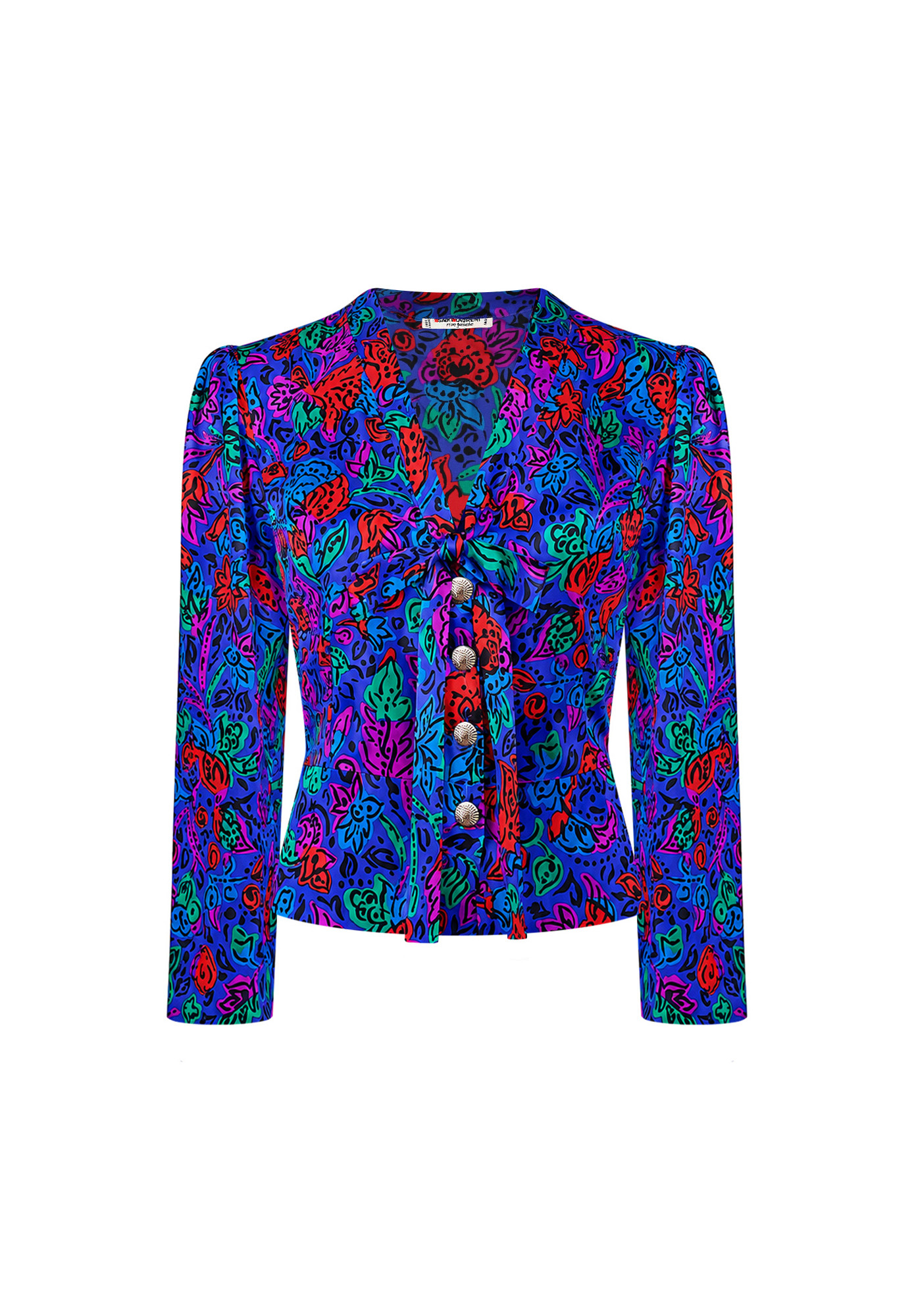 Saint Laurent Silk Floral Print Blouse