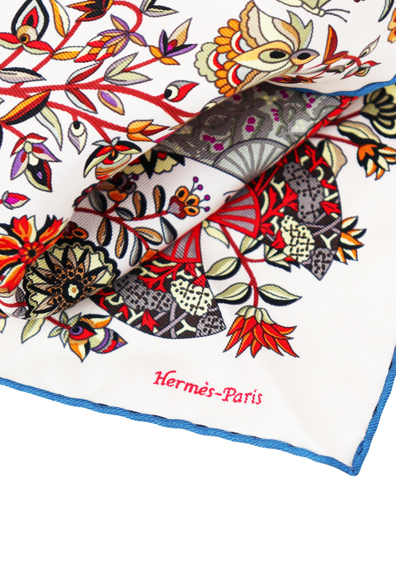 Hermès Fleurs et Papillons de Tissus Silk Scarf