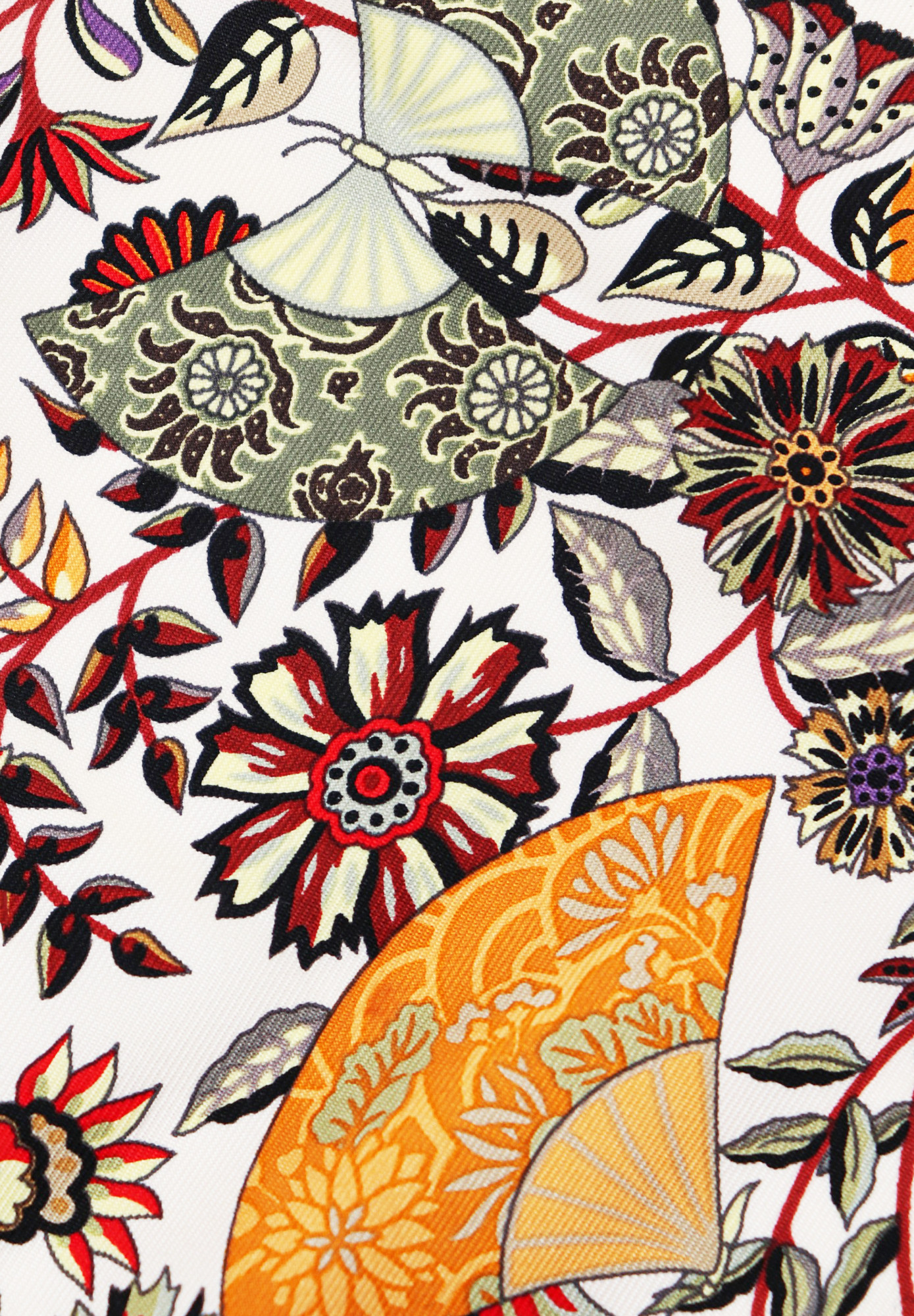 Hermès Fleurs et Papillons de Tissus Silk Scarf