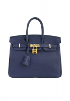 Hermès Birkin 25 Blue Encre Togo Bag