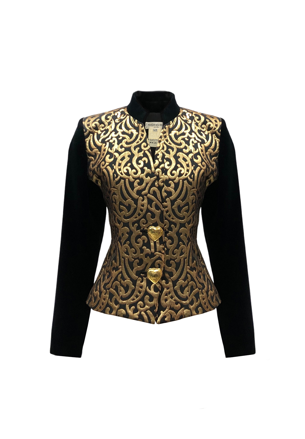 Yves Saint Laurent Black Jacket with Golden Buttons
