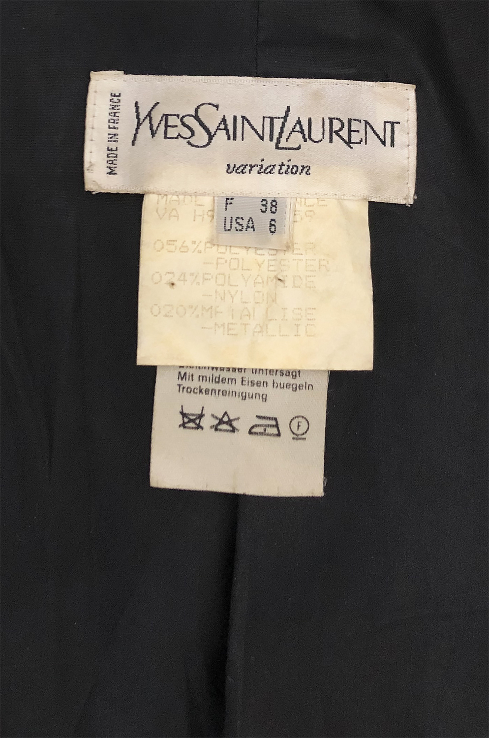 Yves Saint Laurent Black Jacket with Golden Buttons