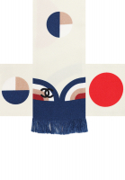 Chanel Silk Bandeau Scarf With Fringes