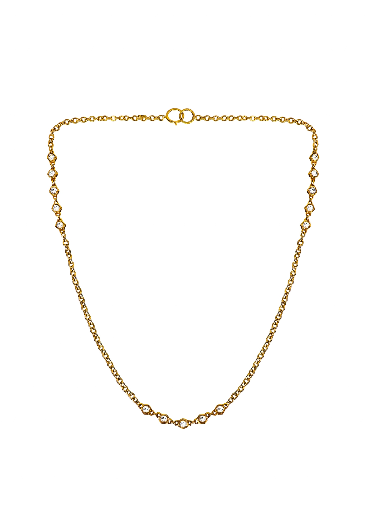 Chanel Chain Necklace With Crystals