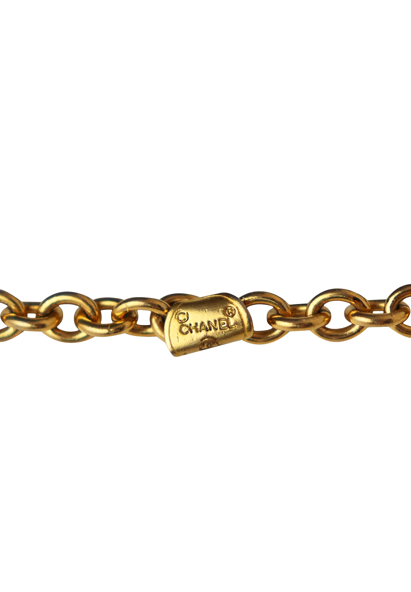 Chanel Chain Necklace With Crystals