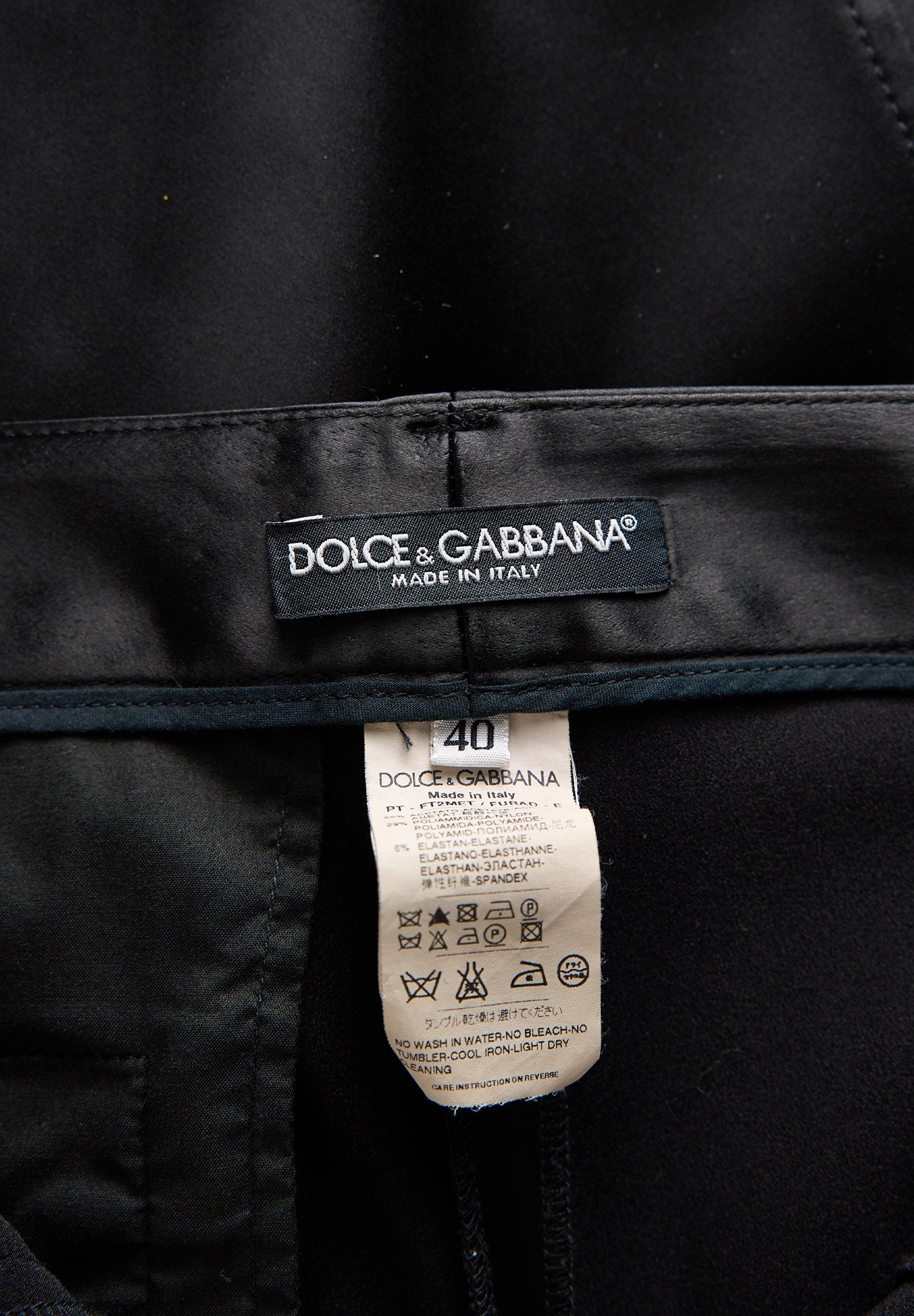 Dolce&Gabbana Black Satin Trousers