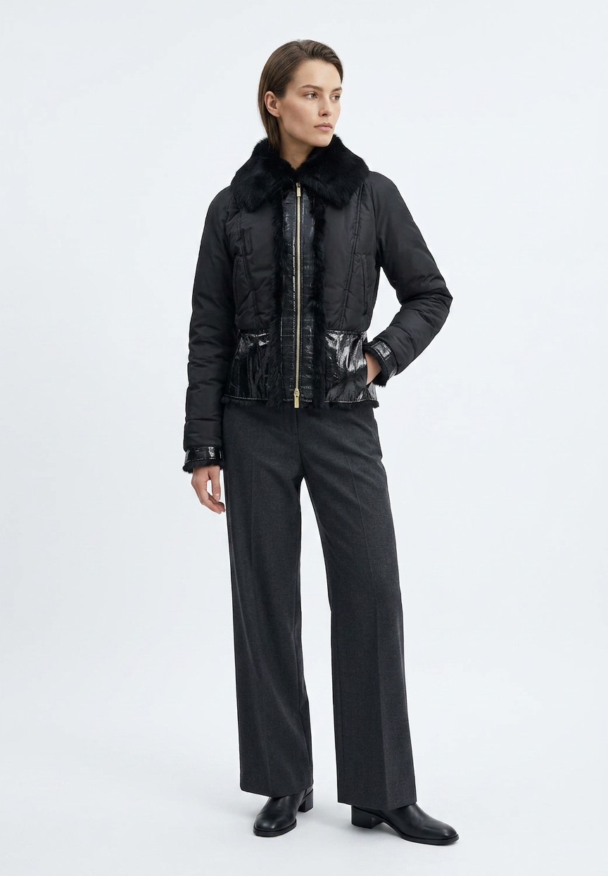Roberto Cavalli Black Fur Jacket