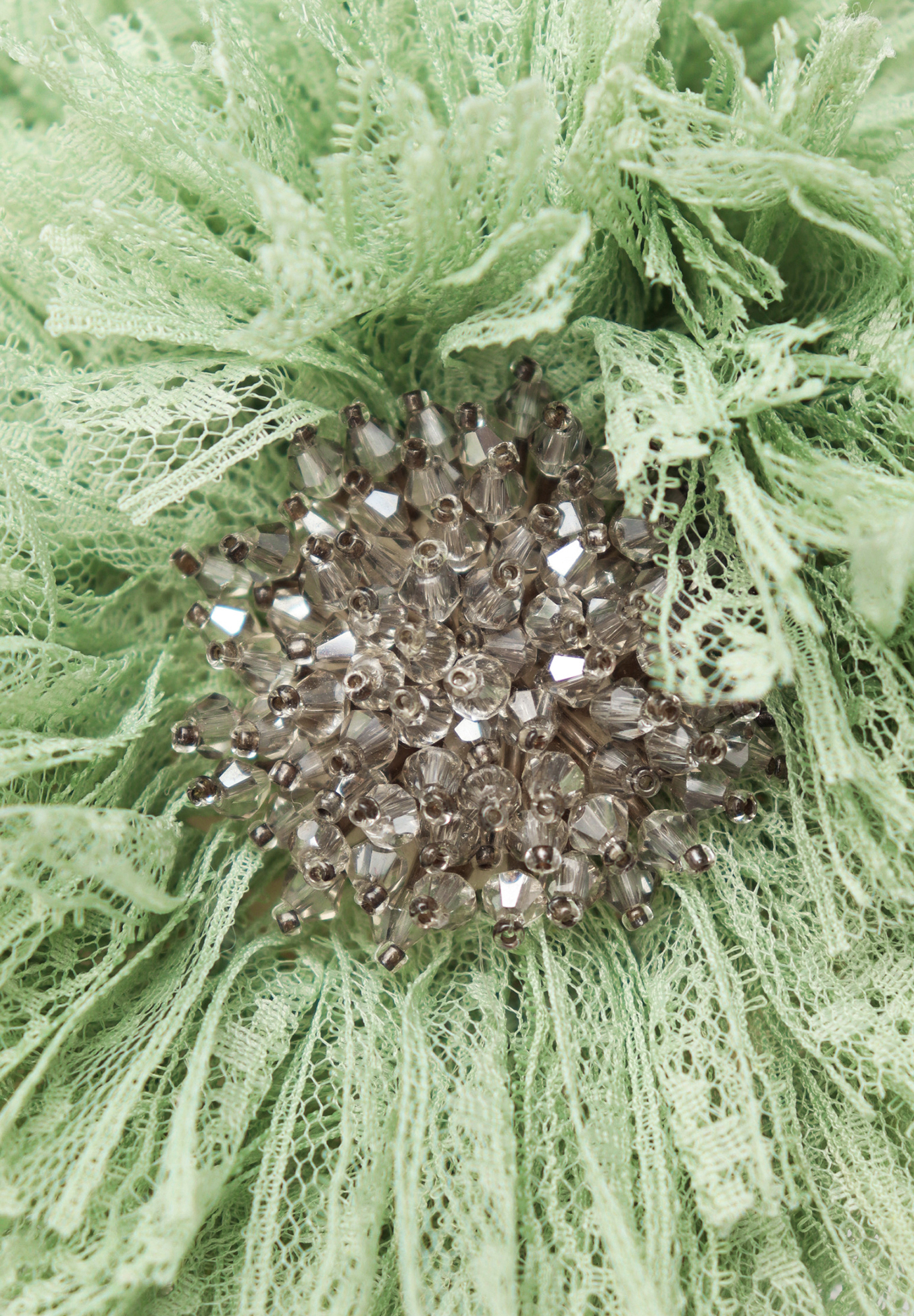 Vintage Headband With Lace Flower And Crystals