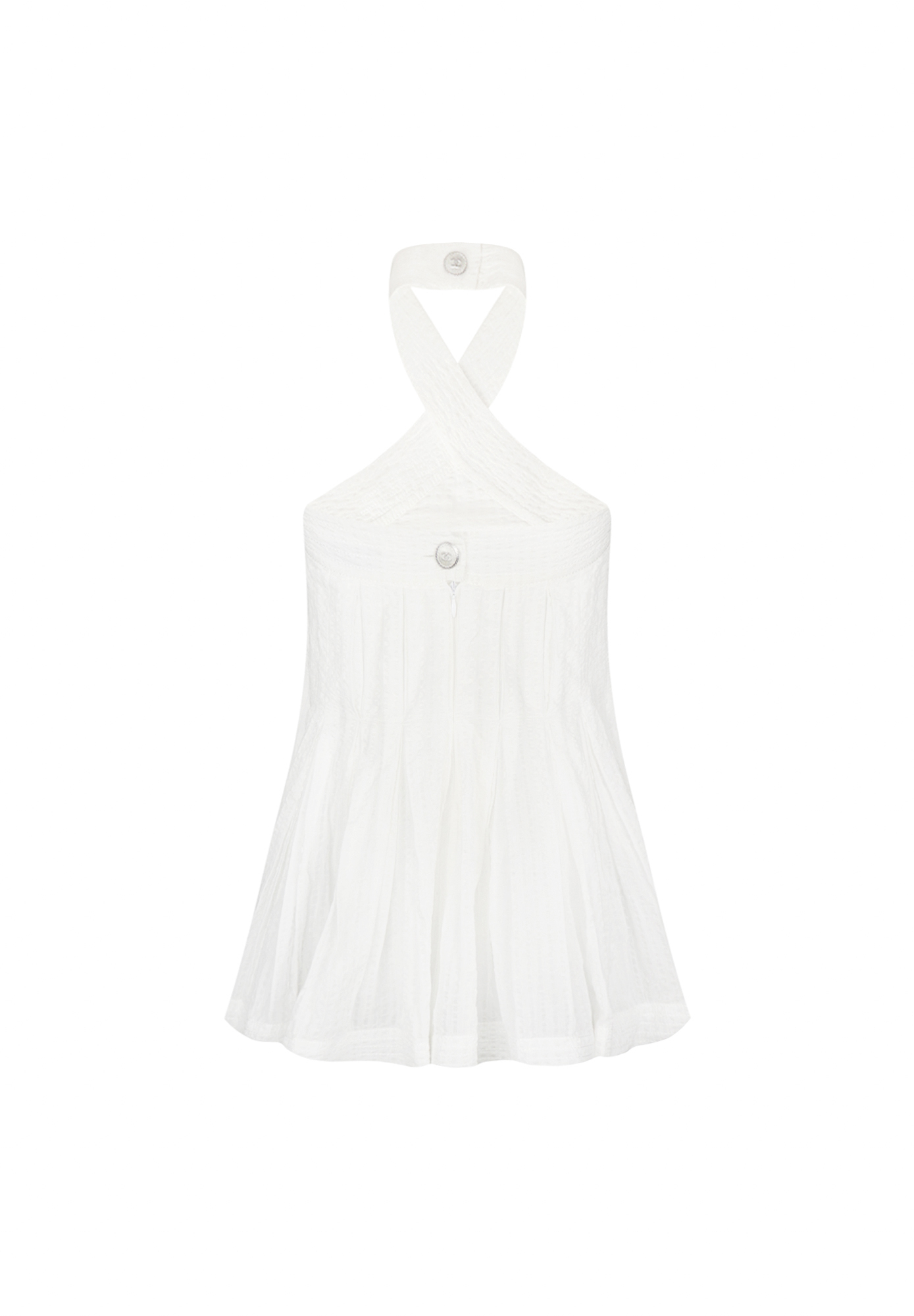 Chanel White Pleated Top