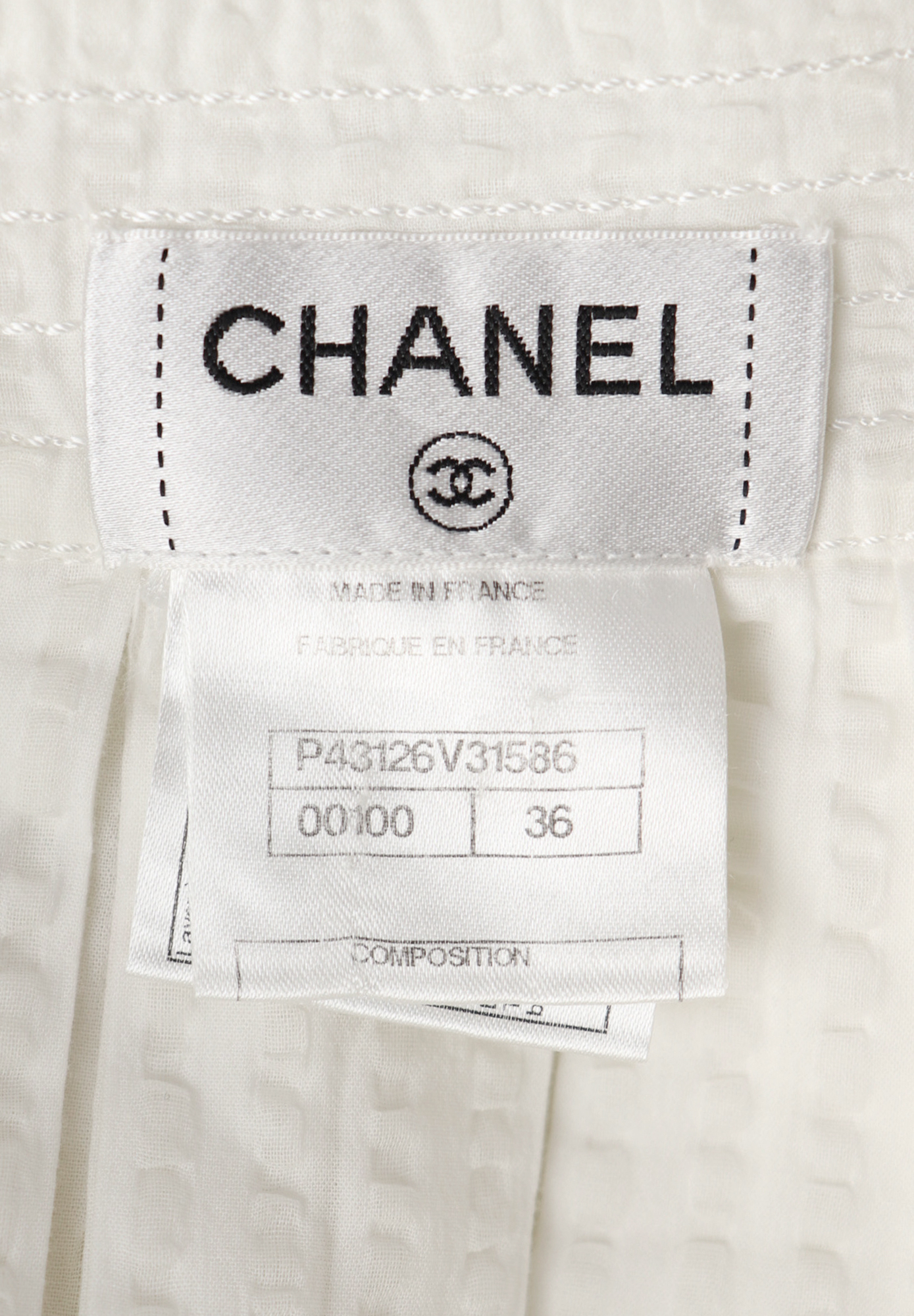 Chanel White Pleated Top