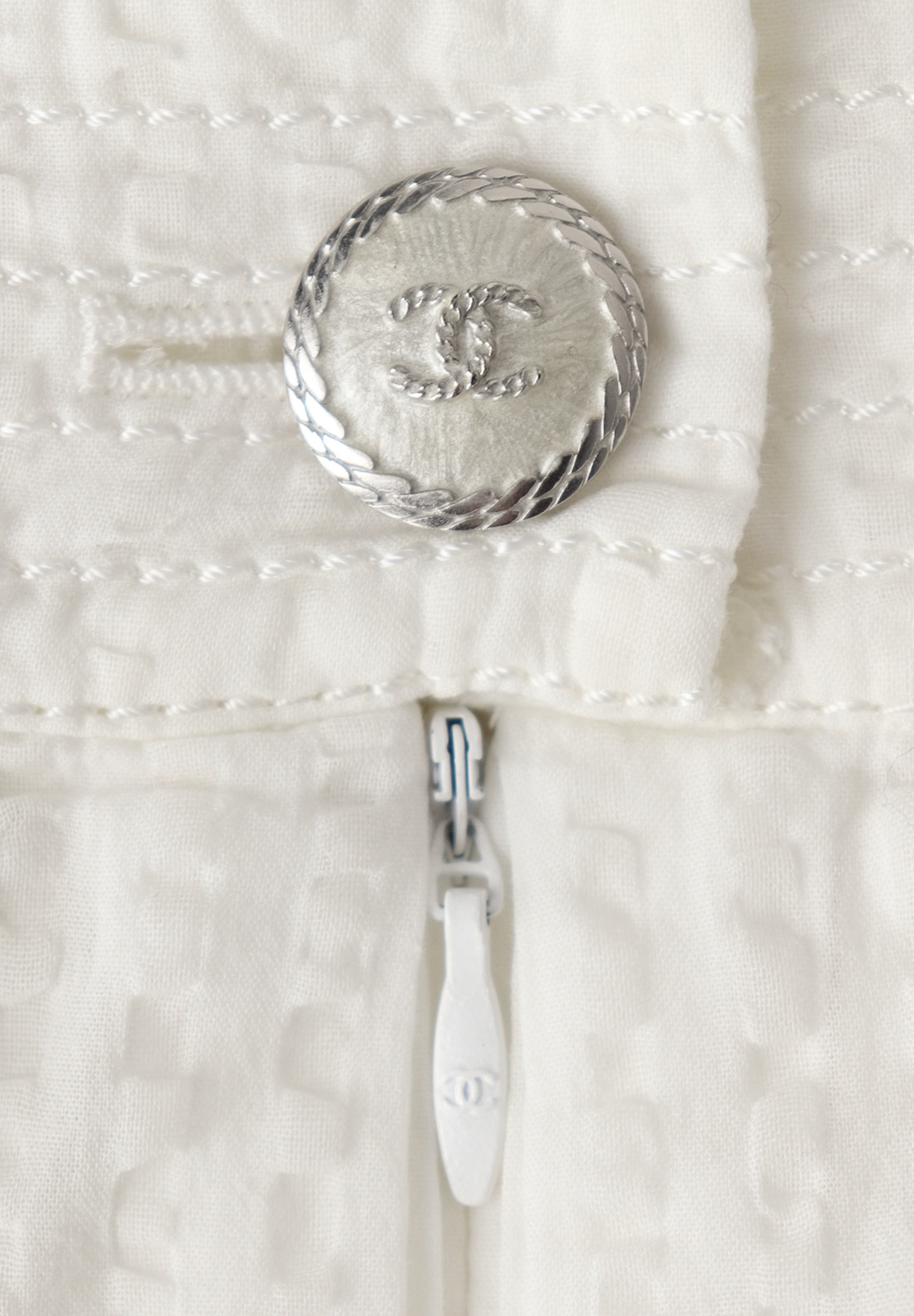 Chanel White Pleated Top