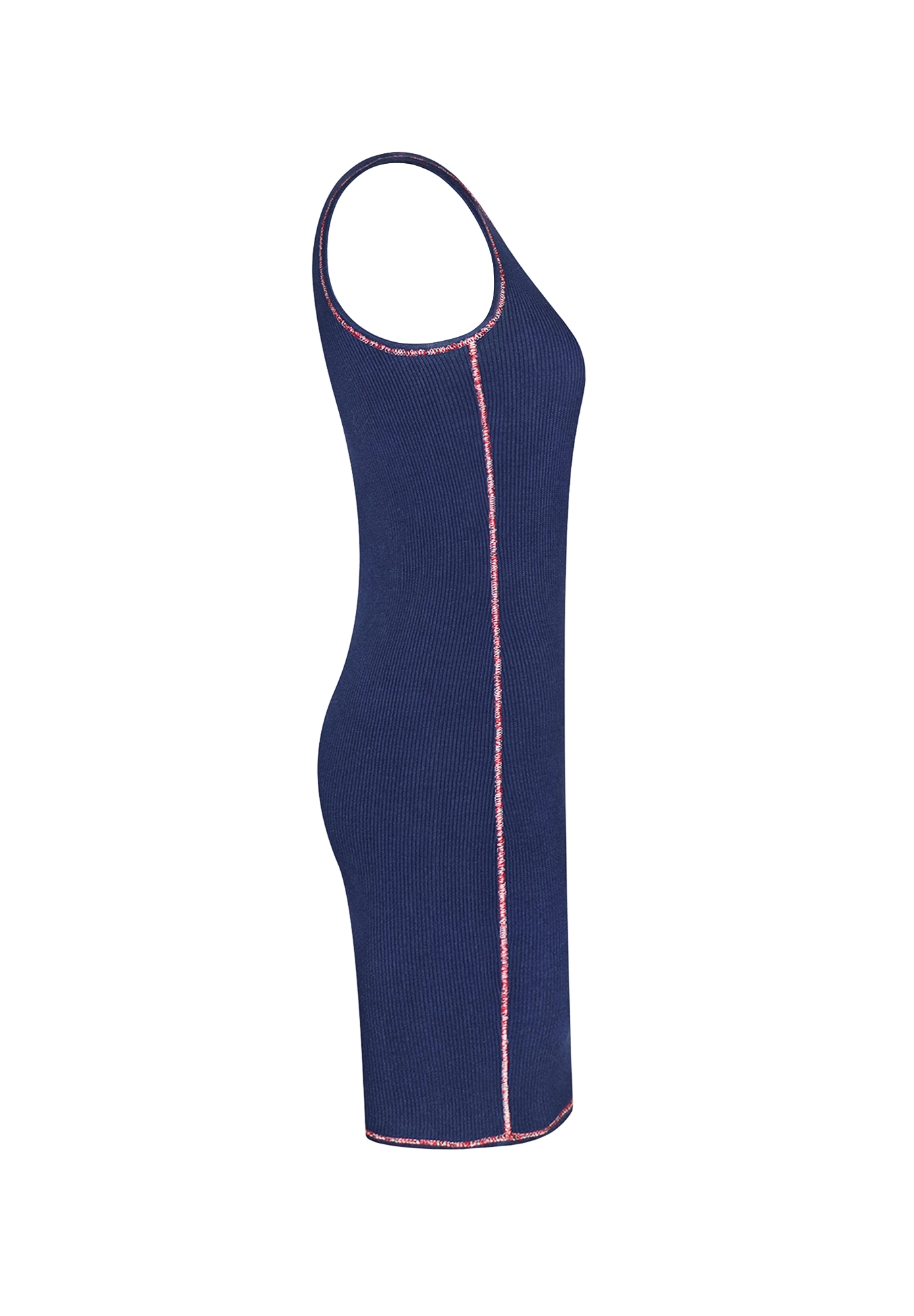 Chanel Navy Blue Dress With Coloured Trim