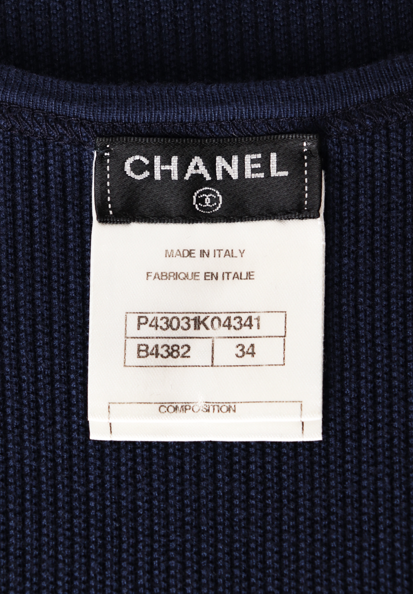 Chanel Navy Blue Dress With Coloured Trim