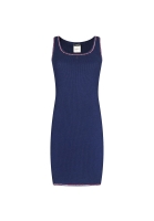 Chanel Navy Blue Dress With Coloured Trim