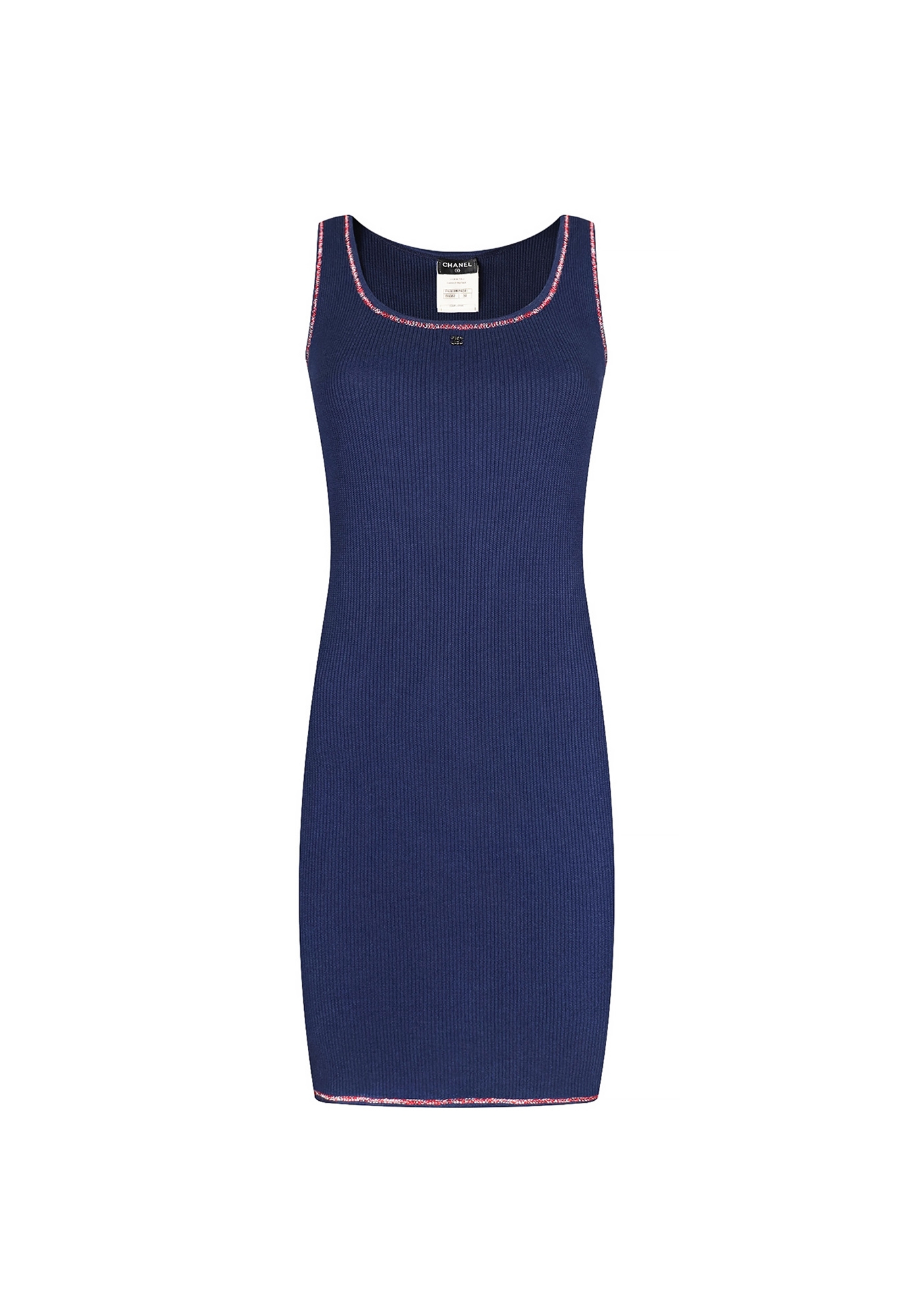 Chanel Navy Blue Dress With Coloured Trim