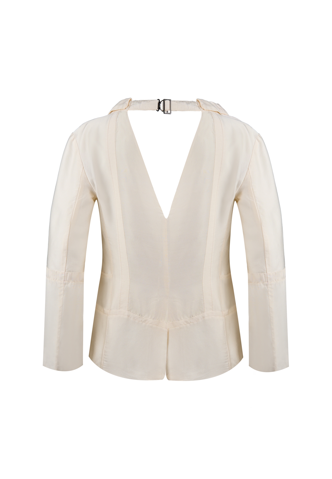 Prada White Silk Jacket With Open Back
